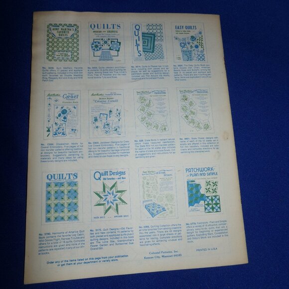 Vintage Aunt Martha's Bold & Beautiful Patchwork Quilt Pattern Book - Picture 4 of 4